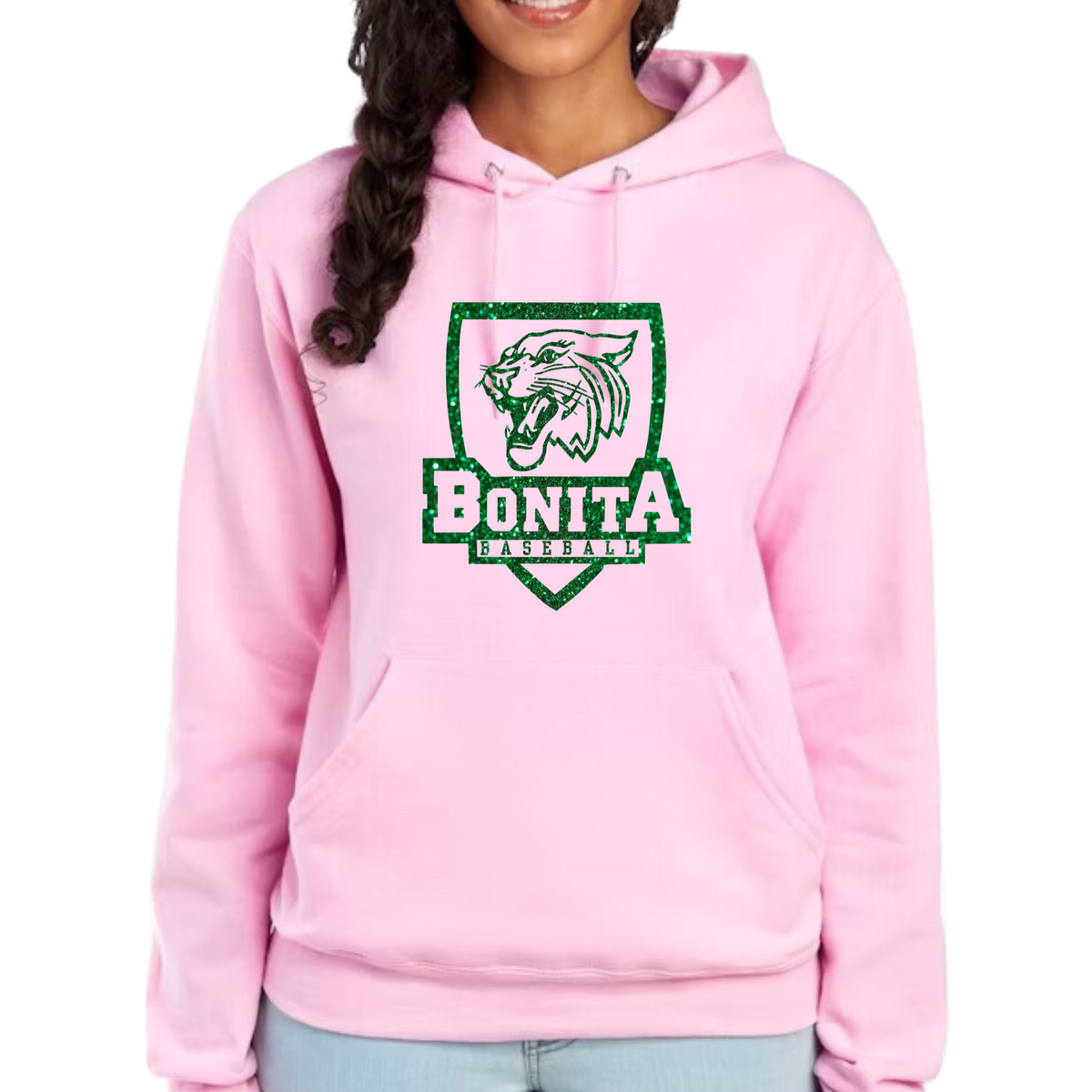 Bearcat Shield Sparkle Hoodie (Customization available.)