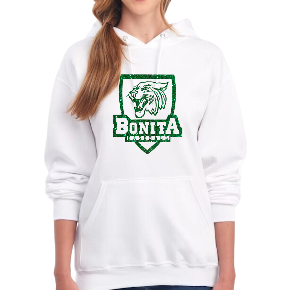 Bearcat Shield Sparkle Hoodie (Customization available.)
