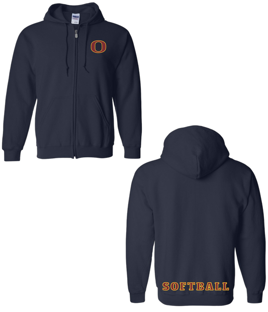 Ontario Softball GLITTER Zip Up Hoodie